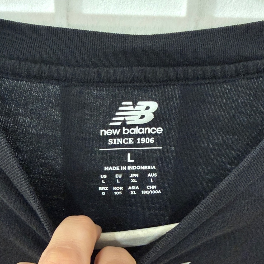 New Balance Black Tee with Gray and Red Logo - Picture 3 of 5